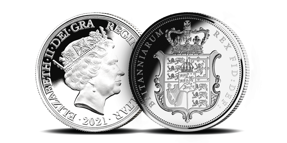 George IV’s spectacular ‘Shield’ design, emastered in a strictly limited and exclusive one-year-only pure silver edition.