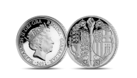  The coin features the Coat of Arms of High Royal Highness Prince Philip by heraldic artist Gregory Cameron. 