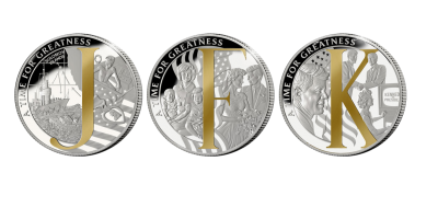 John F. Kennedy 'The Man Behind the Monogram' Three Coin Set 
