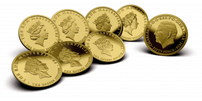 The Queen Elizabeth II 'The Unseen Effigies' by Raphael Maklouf Pure Gold Coin Set