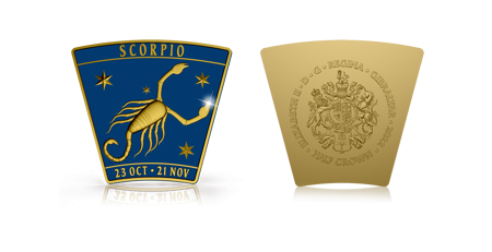 Zodiac Star Sign Scorpio Trapezoid Gold Layered Coin Zodiac Star Sign Scorpio Trapezoid Gold Layered Coin