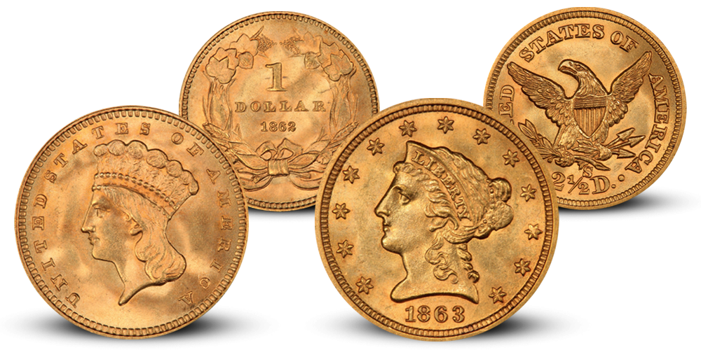 The American Civil War Gold Coin Set The American Civil War Gold Coin Set