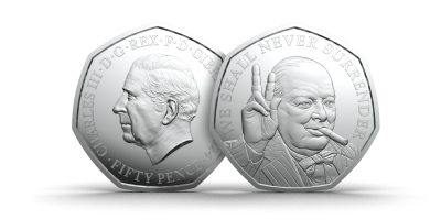 The Winston Churchill Sterling Silver Fifty Pence